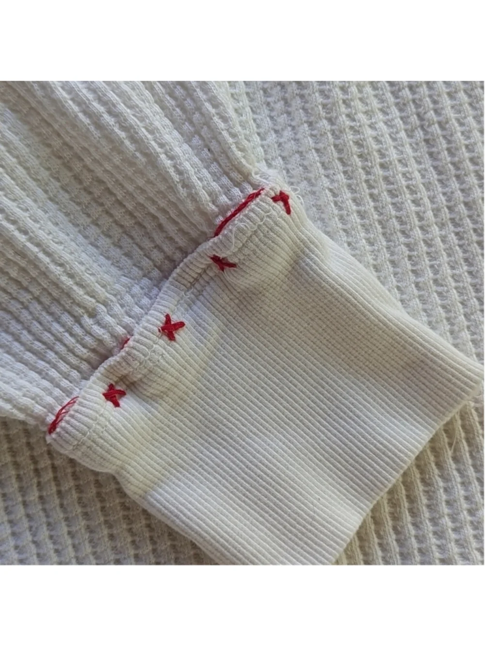 Free People Thermal Embroidered Oversized Holly Henley Top Sz XS